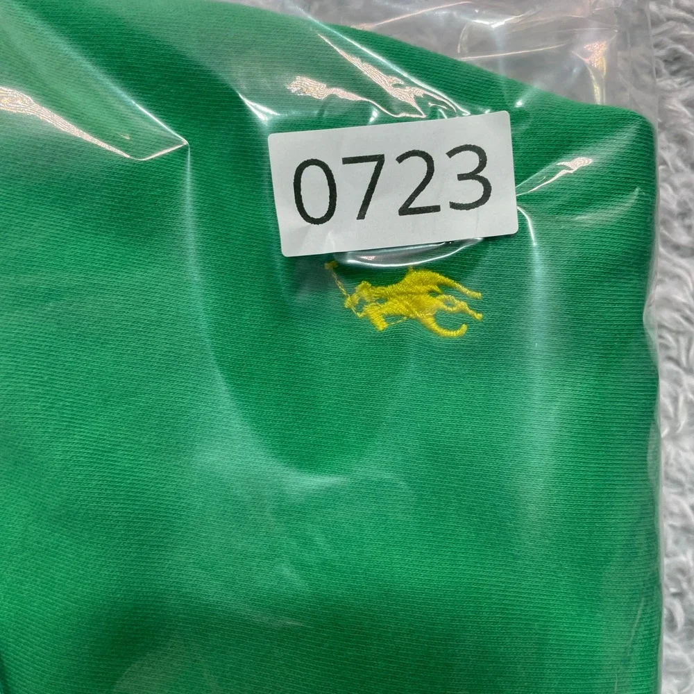 Polo Ralph Lauren Mens Green Short Sleeve Pique Polo Shirt Yellow Pony Size M